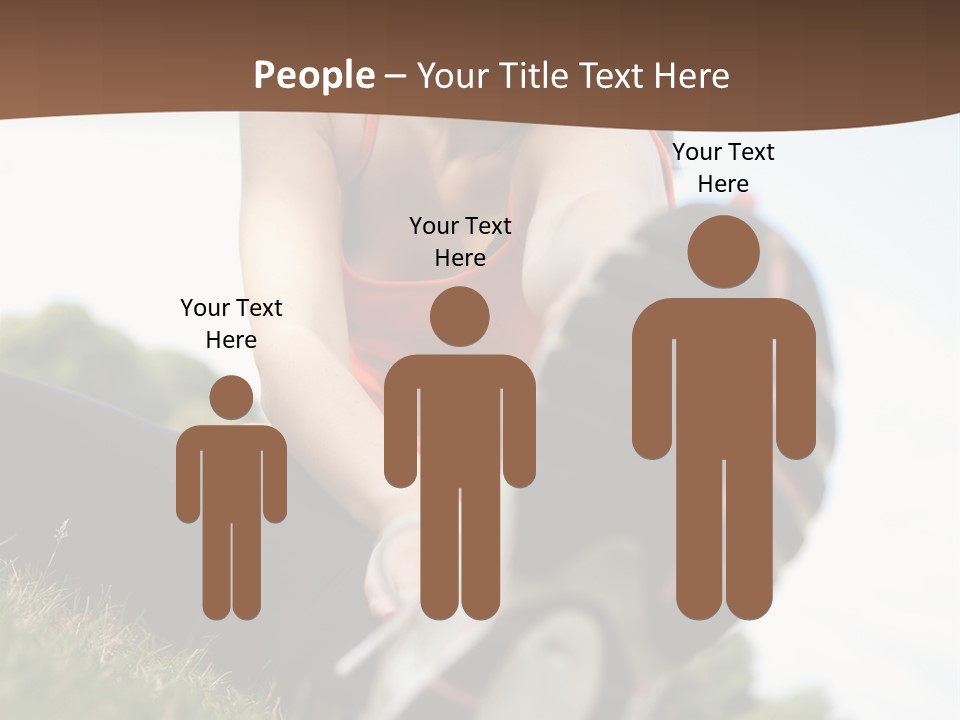 Smiley Athletic Woman Stretching Her Legs Outdoors PowerPoint Template