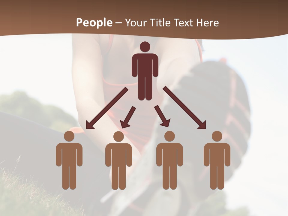 Smiley Athletic Woman Stretching Her Legs Outdoors PowerPoint Template