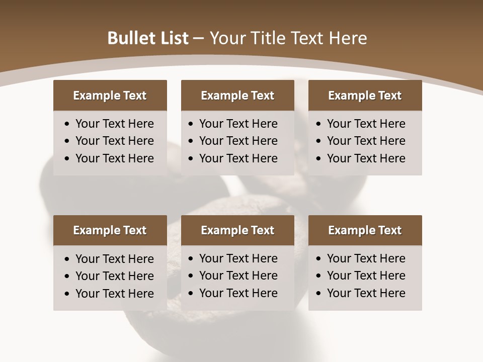 3 Roasted Coffee On White PowerPoint Template