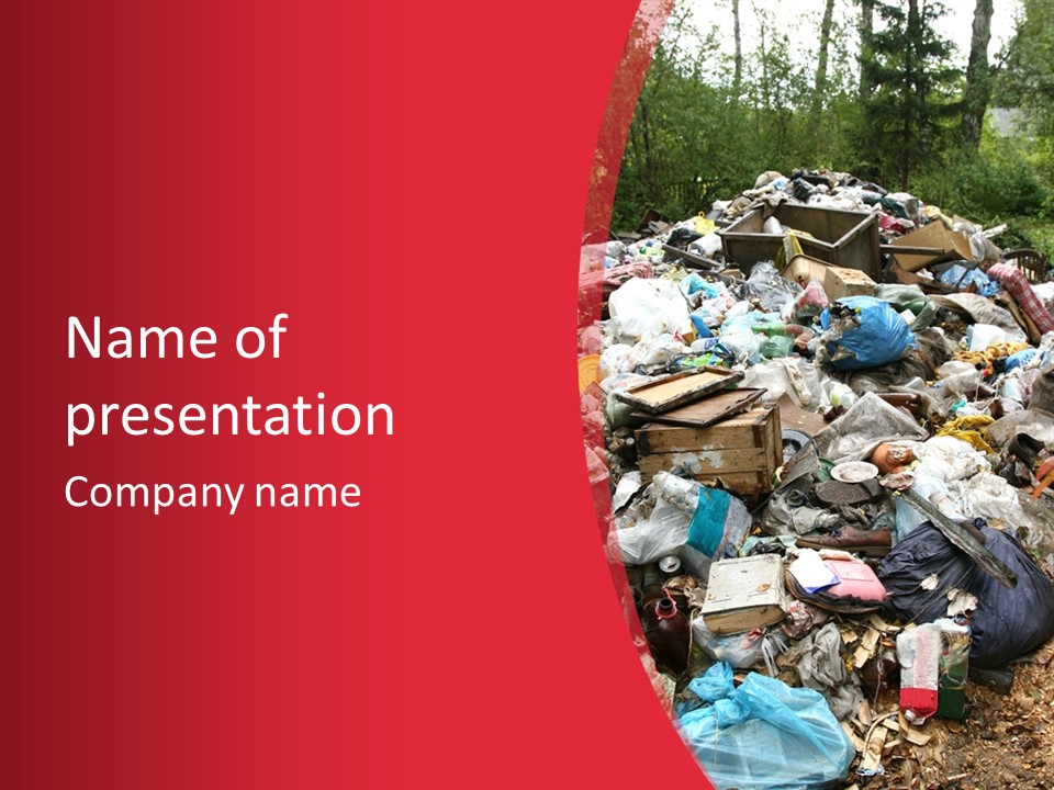 So Much Rubbish In Green Forest PowerPoint Template