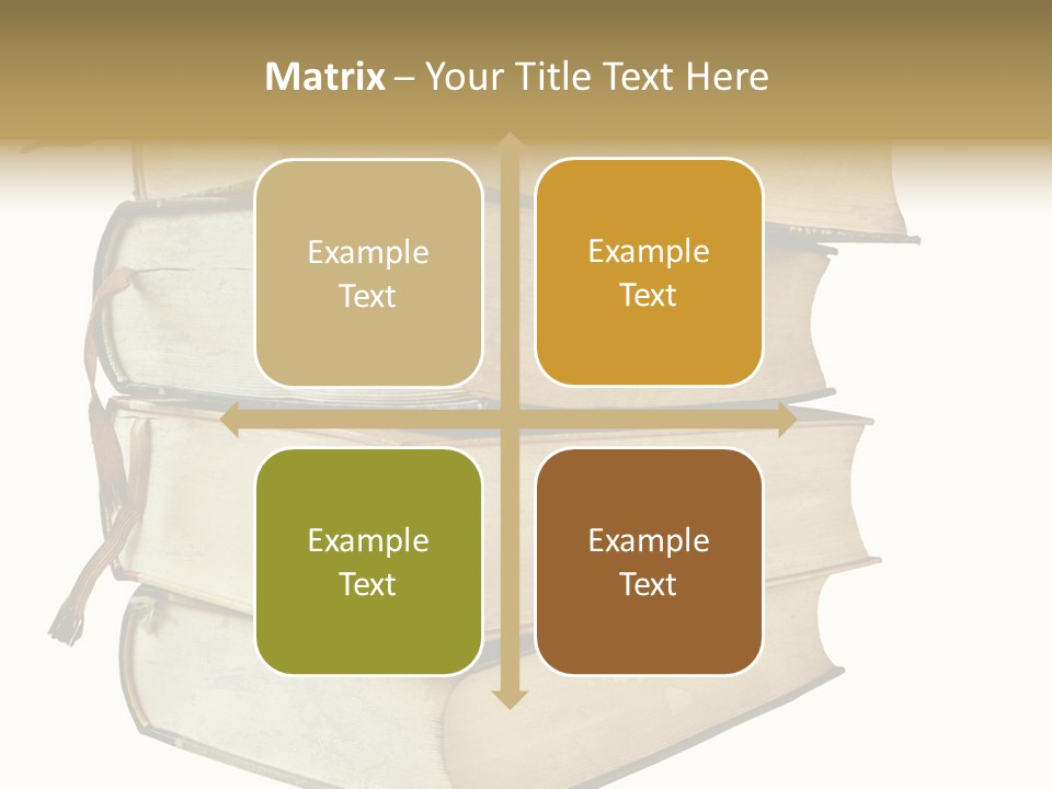 Stack Of Vintage Books, Isolated On White Background PowerPoint Template