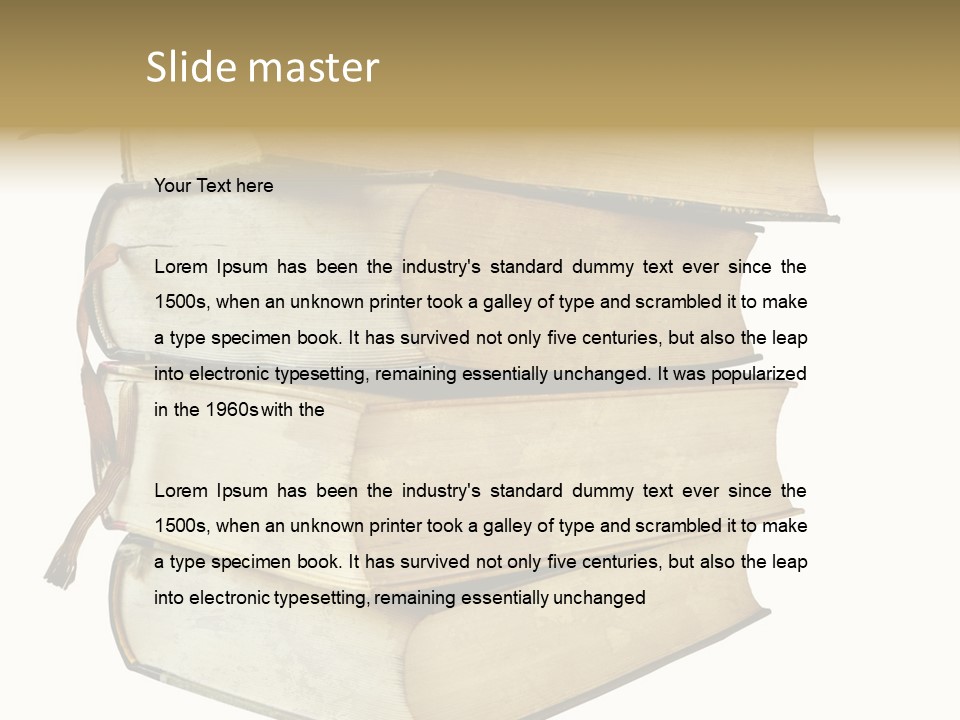 Stack Of Vintage Books, Isolated On White Background PowerPoint Template