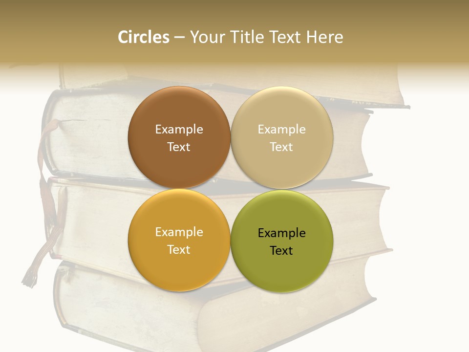 Stack Of Vintage Books, Isolated On White Background PowerPoint Template