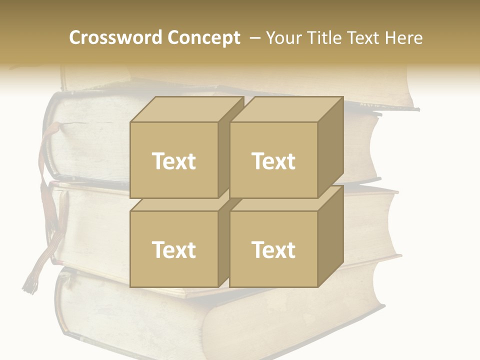 Stack Of Vintage Books, Isolated On White Background PowerPoint Template