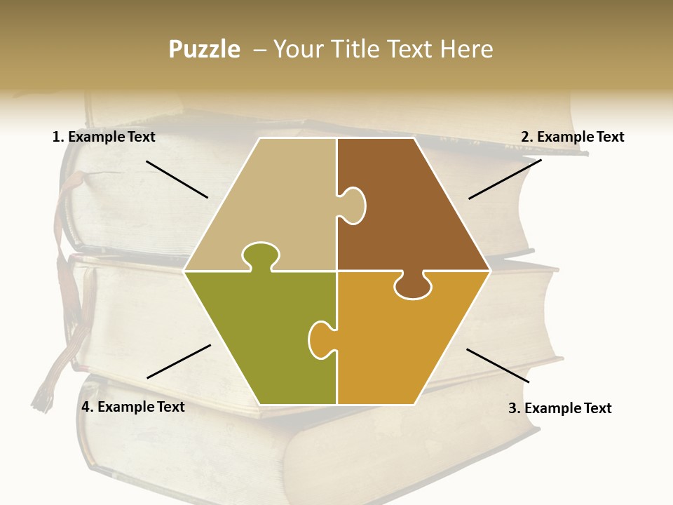 Stack Of Vintage Books, Isolated On White Background PowerPoint Template