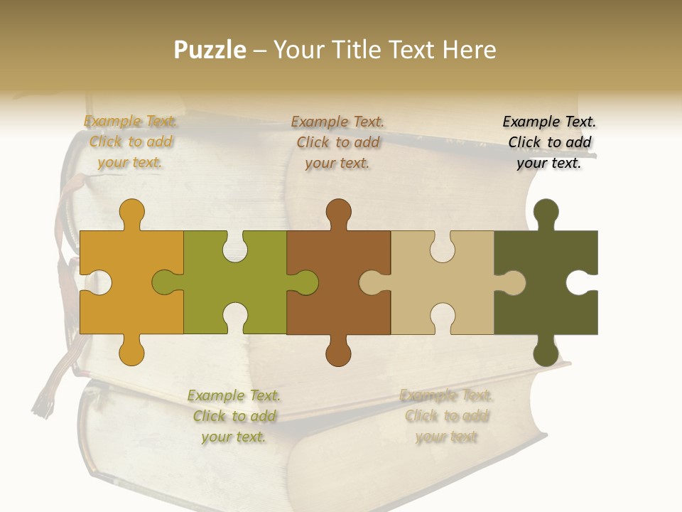 Stack Of Vintage Books, Isolated On White Background PowerPoint Template