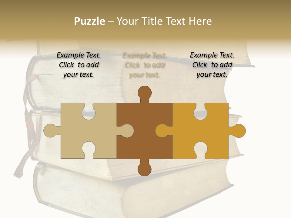 Stack Of Vintage Books, Isolated On White Background PowerPoint Template