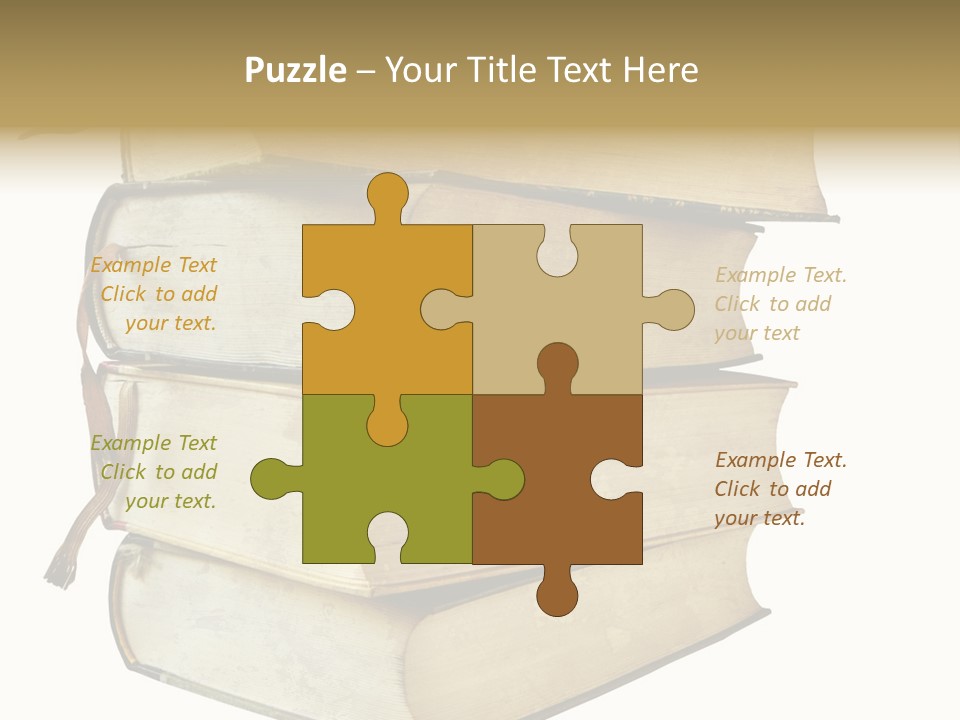 Stack Of Vintage Books, Isolated On White Background PowerPoint Template