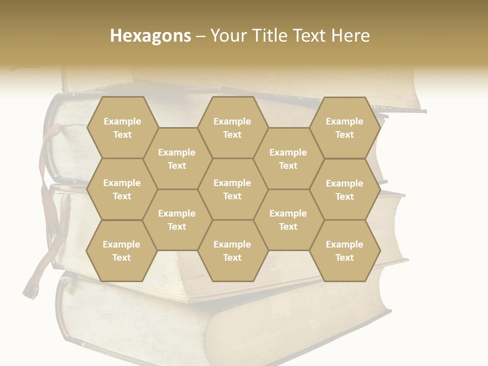 Stack Of Vintage Books, Isolated On White Background PowerPoint Template