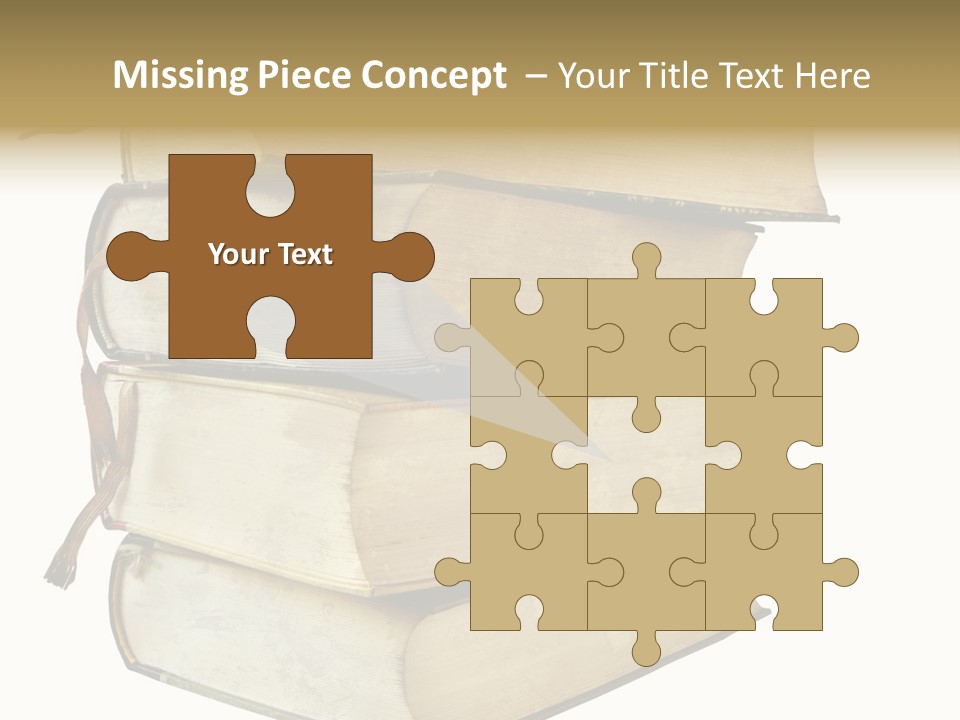 Stack Of Vintage Books, Isolated On White Background PowerPoint Template