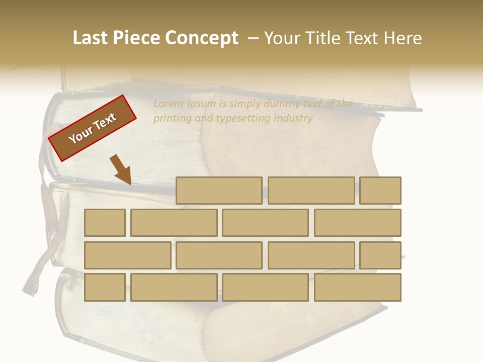 Stack Of Vintage Books, Isolated On White Background PowerPoint Template