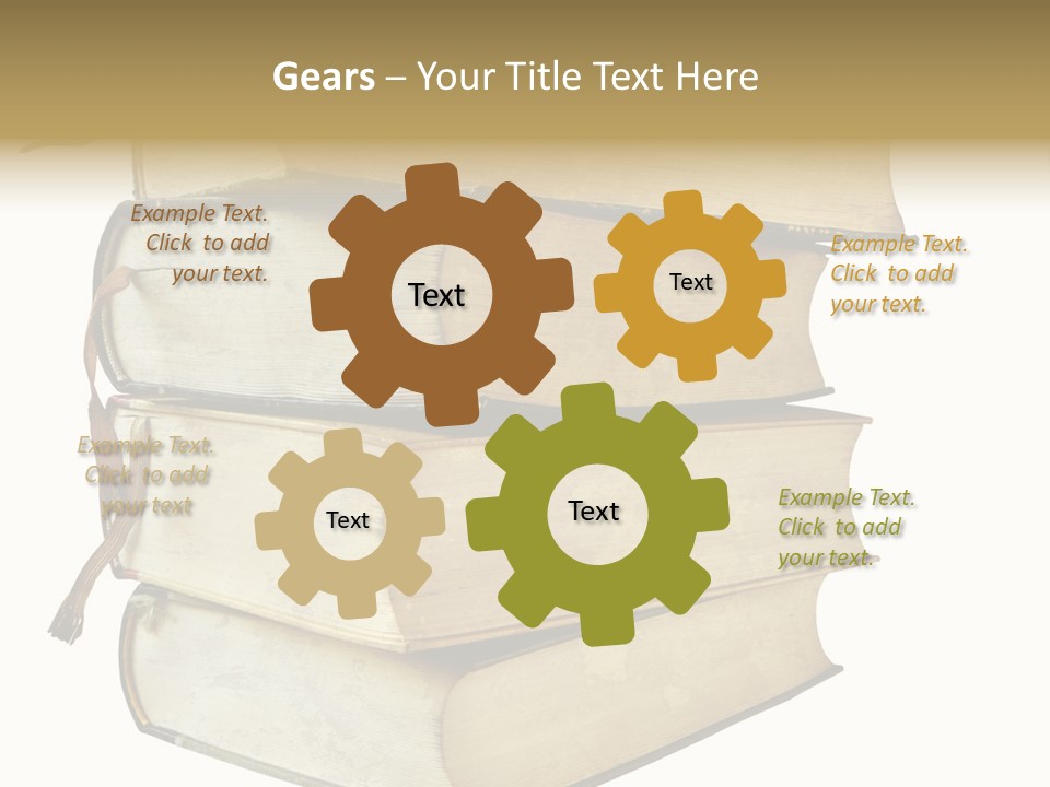 Stack Of Vintage Books, Isolated On White Background PowerPoint Template