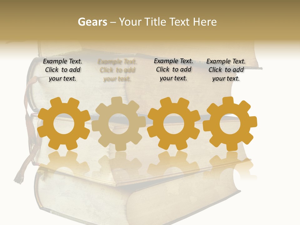 Stack Of Vintage Books, Isolated On White Background PowerPoint Template