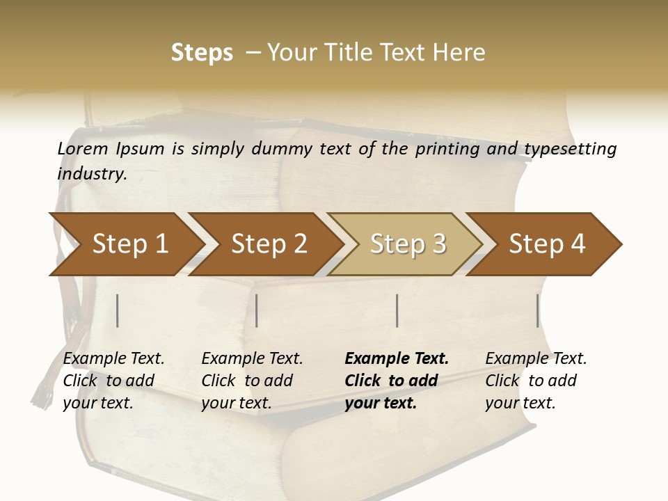 Stack Of Vintage Books, Isolated On White Background PowerPoint Template