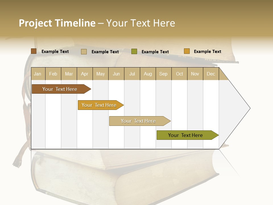 Stack Of Vintage Books, Isolated On White Background PowerPoint Template