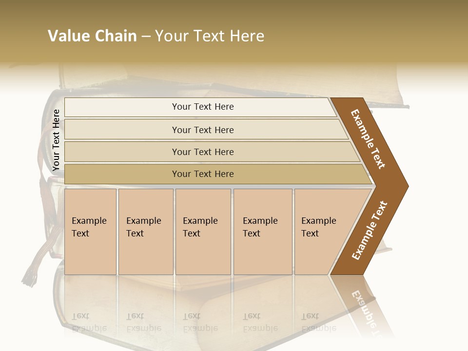 Stack Of Vintage Books, Isolated On White Background PowerPoint Template