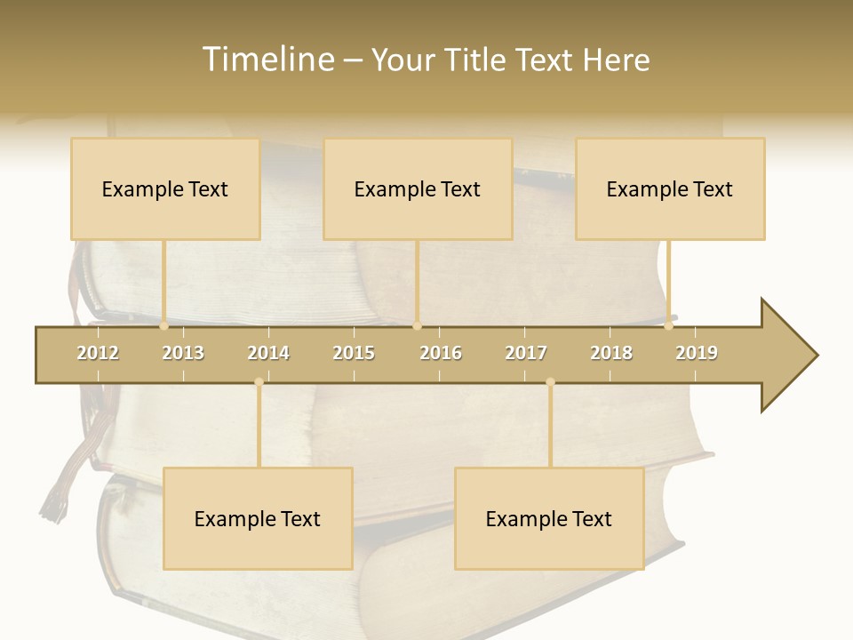 Stack Of Vintage Books, Isolated On White Background PowerPoint Template