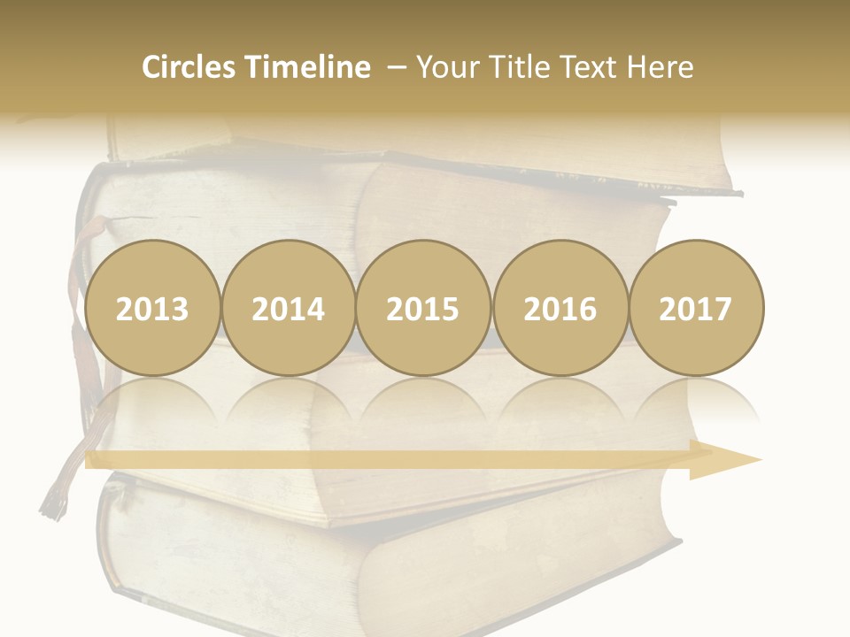 Stack Of Vintage Books, Isolated On White Background PowerPoint Template