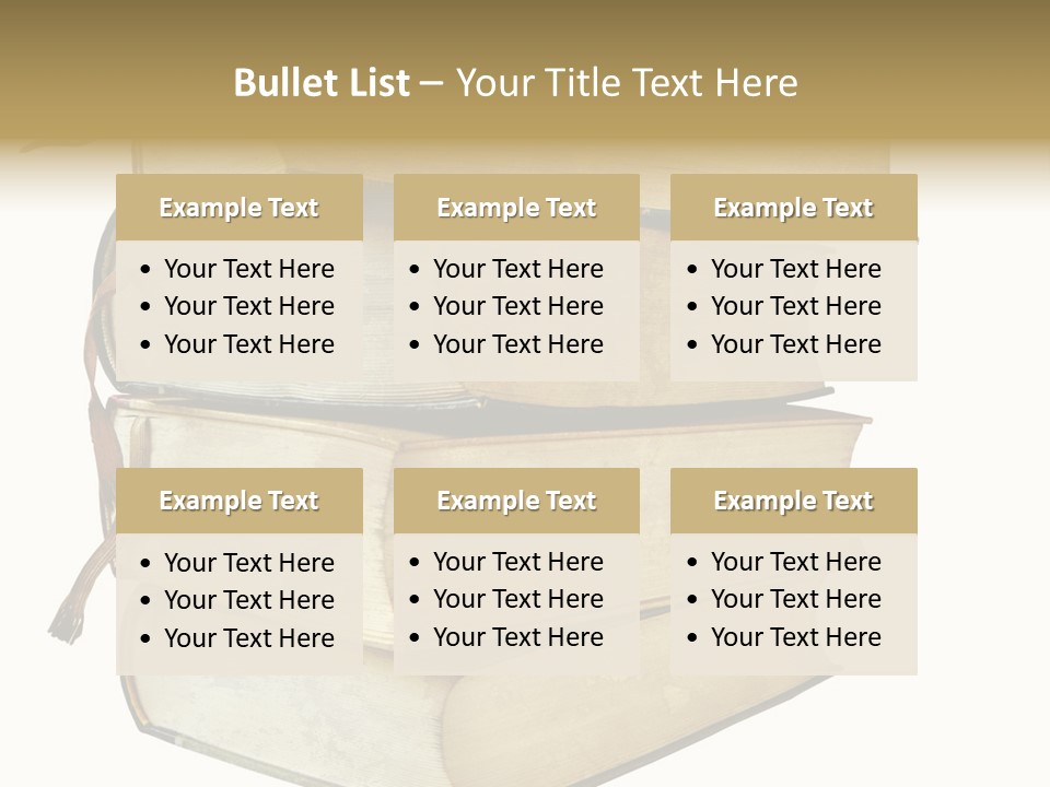 Stack Of Vintage Books, Isolated On White Background PowerPoint Template