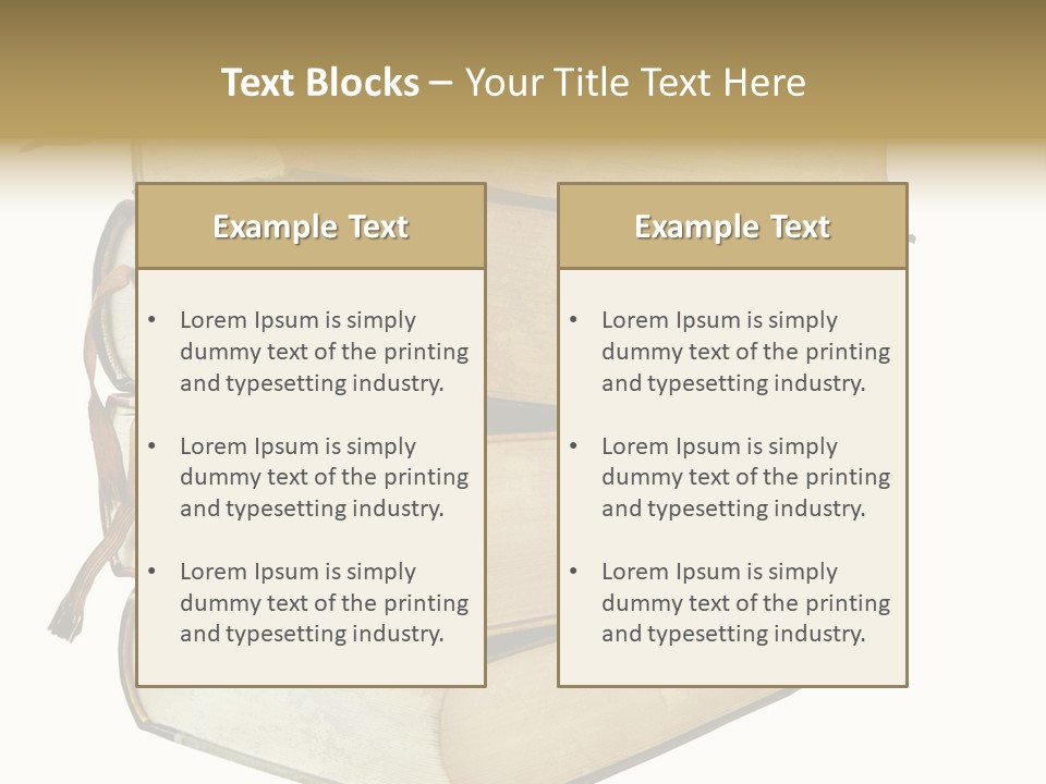 Stack Of Vintage Books, Isolated On White Background PowerPoint Template