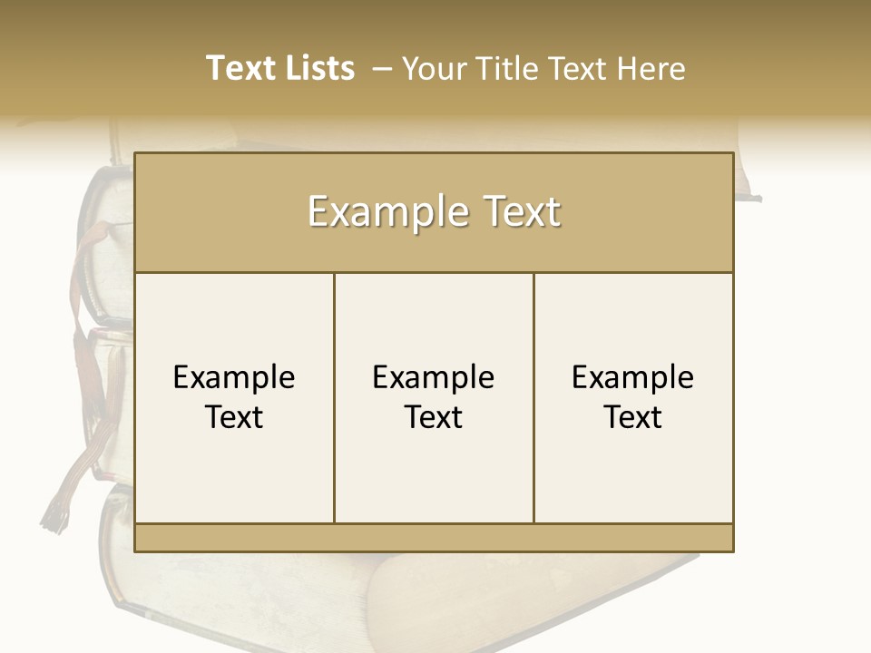 Stack Of Vintage Books, Isolated On White Background PowerPoint Template