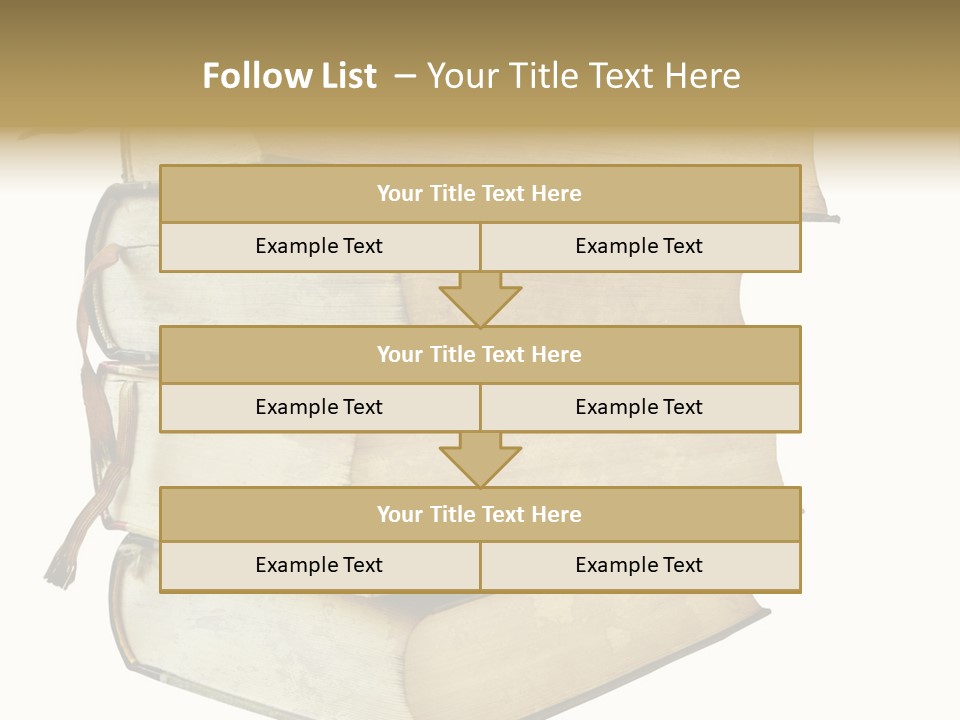 Stack Of Vintage Books, Isolated On White Background PowerPoint Template