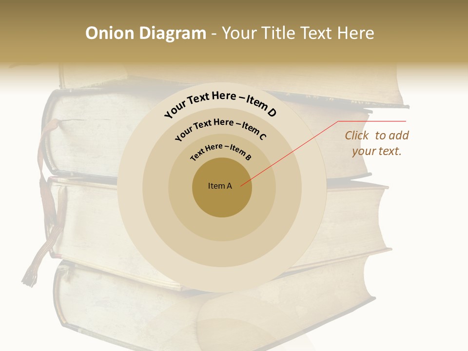 Stack Of Vintage Books, Isolated On White Background PowerPoint Template