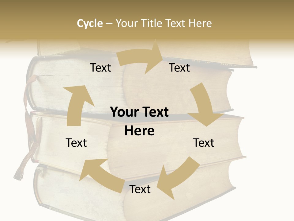 Stack Of Vintage Books, Isolated On White Background PowerPoint Template