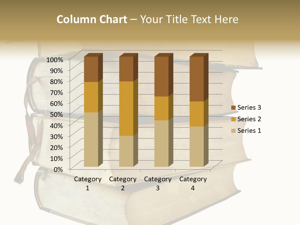 Stack Of Vintage Books, Isolated On White Background PowerPoint Template