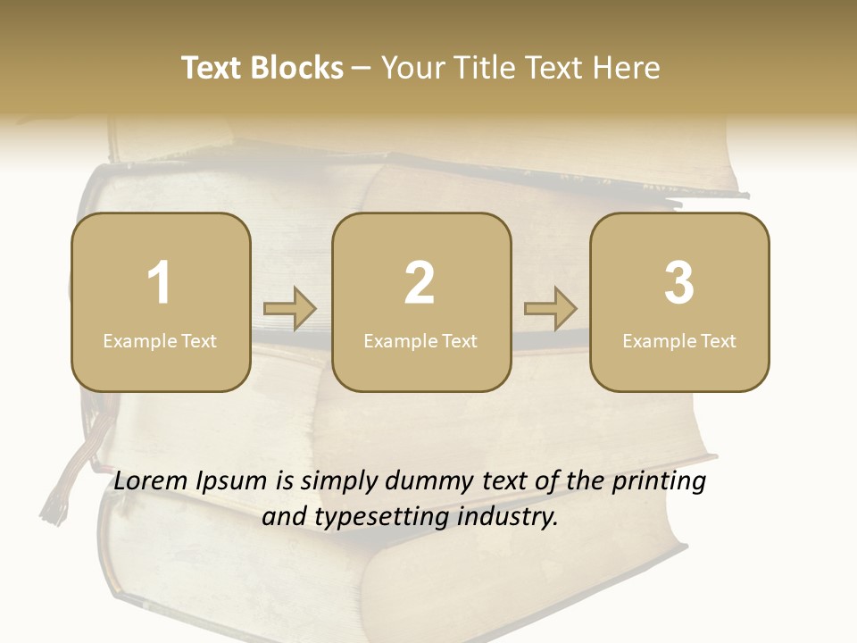 Stack Of Vintage Books, Isolated On White Background PowerPoint Template