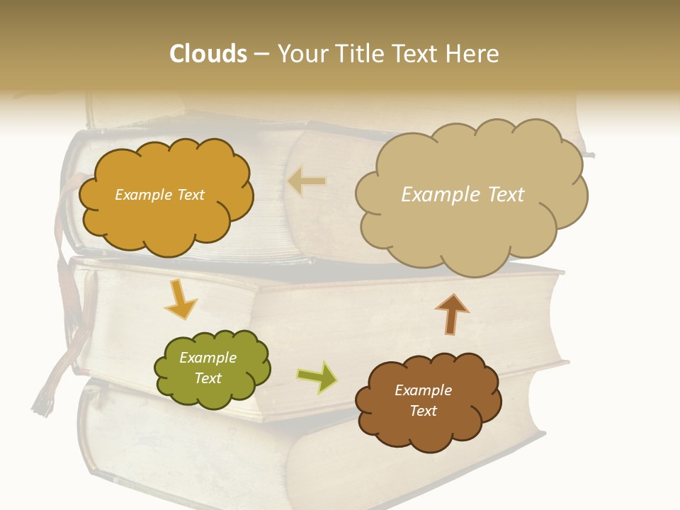 Stack Of Vintage Books, Isolated On White Background PowerPoint Template