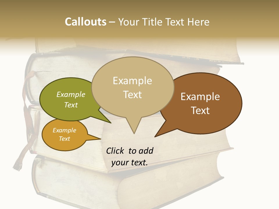 Stack Of Vintage Books, Isolated On White Background PowerPoint Template