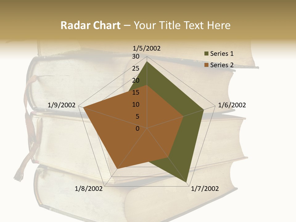 Stack Of Vintage Books, Isolated On White Background PowerPoint Template