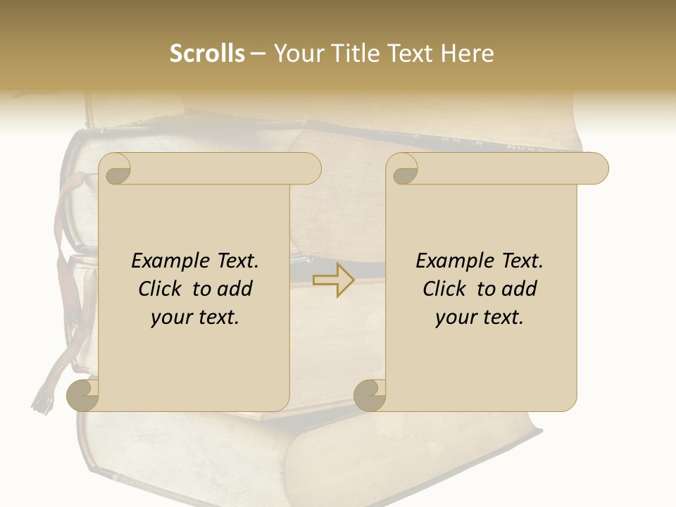 Stack Of Vintage Books, Isolated On White Background PowerPoint Template