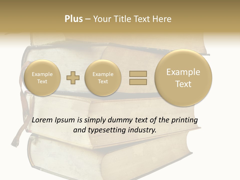 Stack Of Vintage Books, Isolated On White Background PowerPoint Template