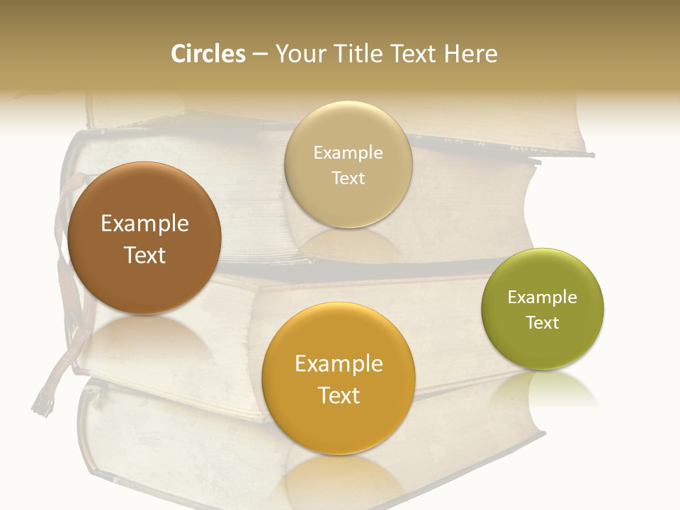 Stack Of Vintage Books, Isolated On White Background PowerPoint Template