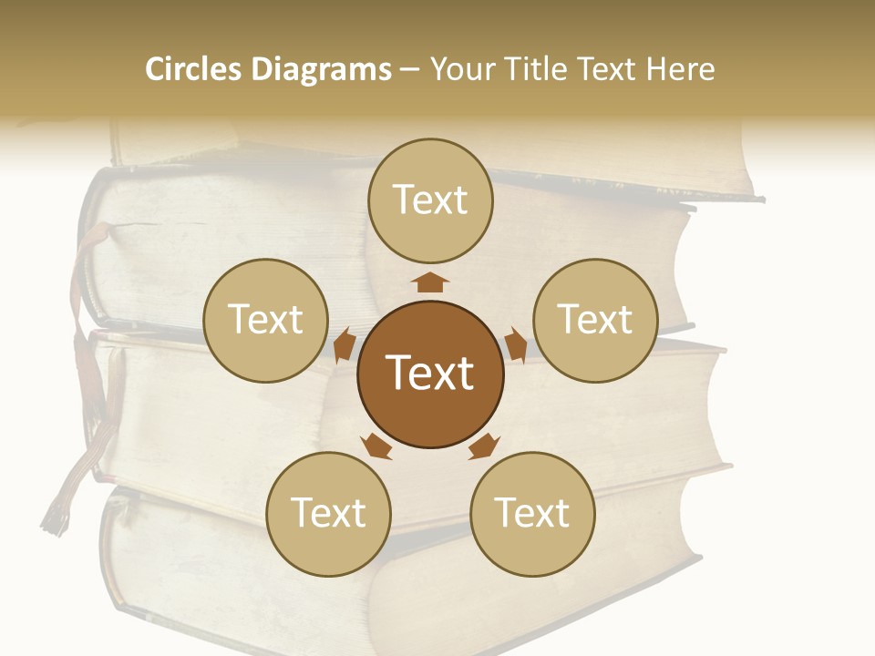 Stack Of Vintage Books, Isolated On White Background PowerPoint Template