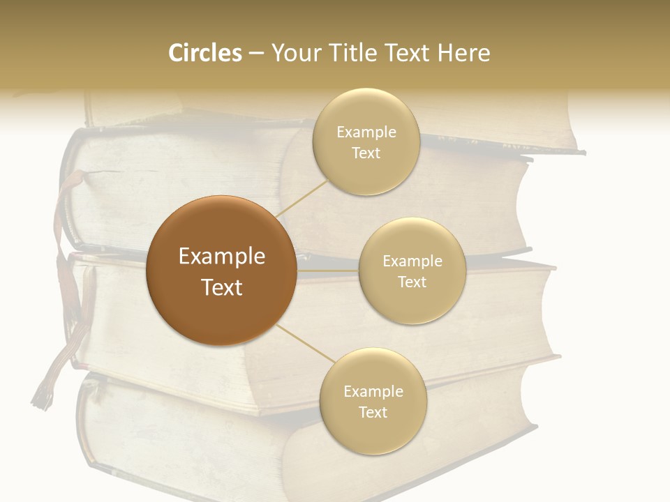 Stack Of Vintage Books, Isolated On White Background PowerPoint Template