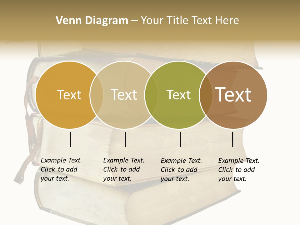 Stack Of Vintage Books, Isolated On White Background PowerPoint Template