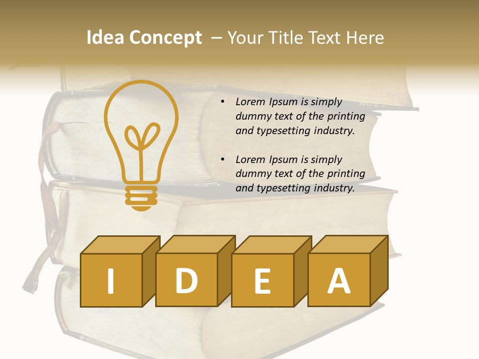 Stack Of Vintage Books, Isolated On White Background PowerPoint Template