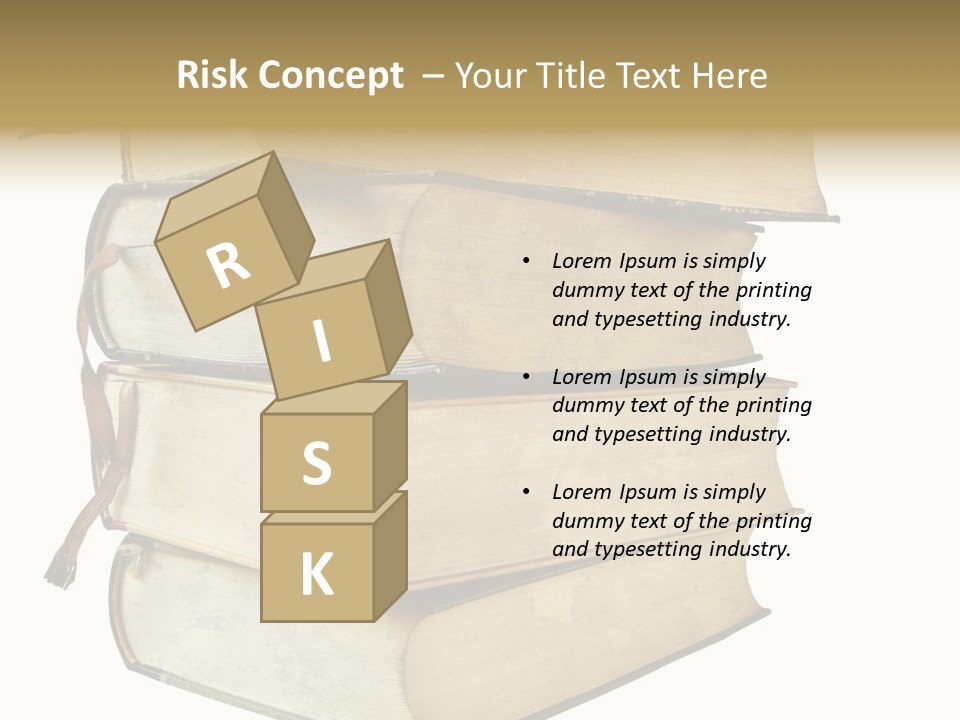 Stack Of Vintage Books, Isolated On White Background PowerPoint Template