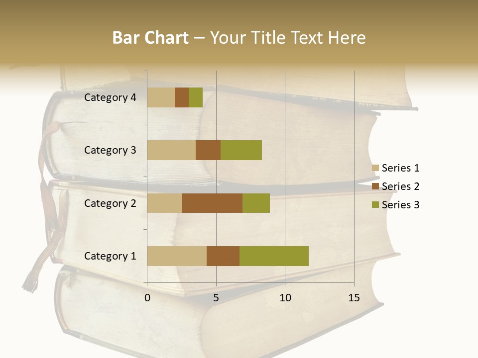 Stack Of Vintage Books, Isolated On White Background PowerPoint Template