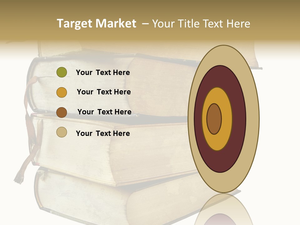 Stack Of Vintage Books, Isolated On White Background PowerPoint Template