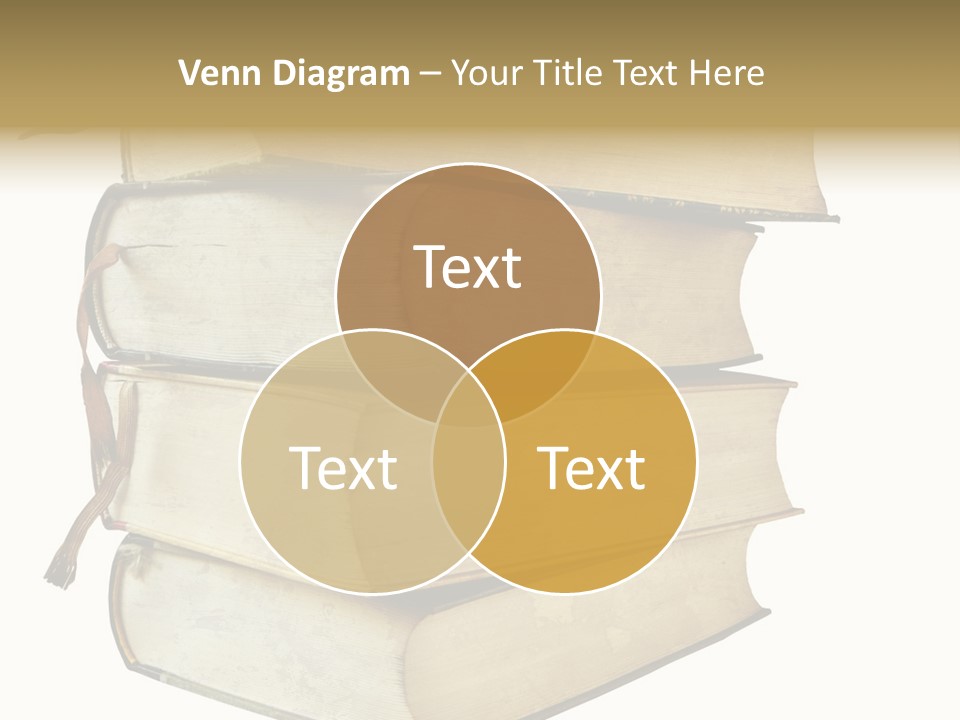Stack Of Vintage Books, Isolated On White Background PowerPoint Template