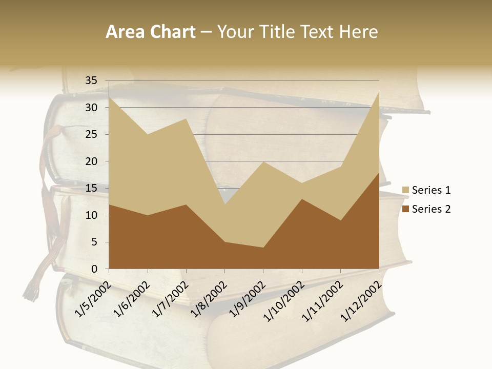 Stack Of Vintage Books, Isolated On White Background PowerPoint Template
