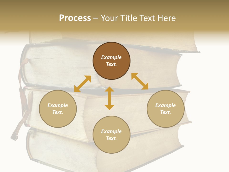 Stack Of Vintage Books, Isolated On White Background PowerPoint Template