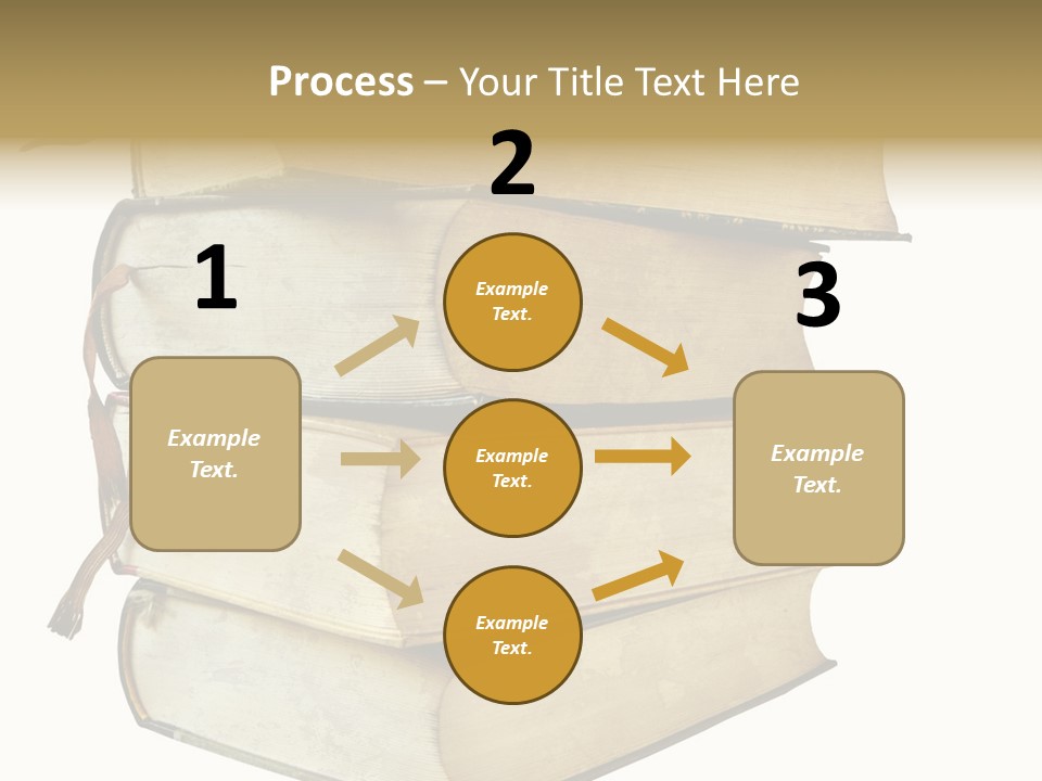 Stack Of Vintage Books, Isolated On White Background PowerPoint Template