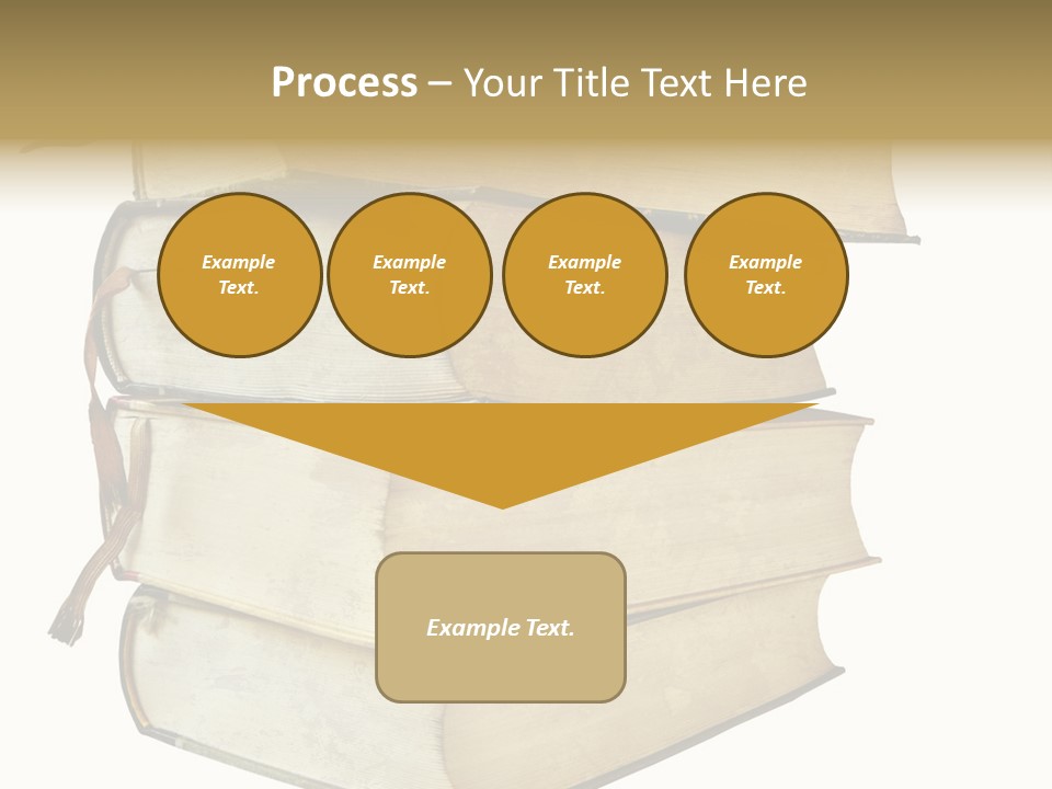 Stack Of Vintage Books, Isolated On White Background PowerPoint Template