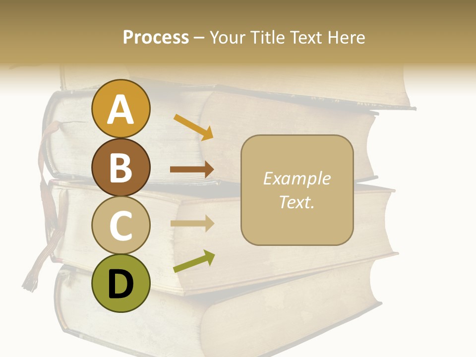 Stack Of Vintage Books, Isolated On White Background PowerPoint Template