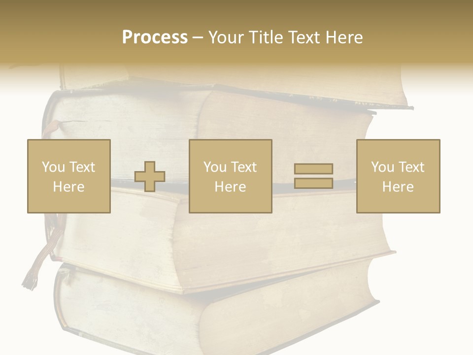 Stack Of Vintage Books, Isolated On White Background PowerPoint Template